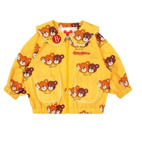 베베드피노 올 오버 허니 베어 베이비 세일러 카라 재킷 BP52JF112YL