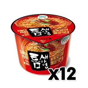 유어스 틈새라면 매운맛 큰컵 105g (12개)_이미지