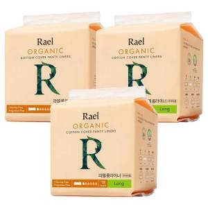라엘 유기농 순면커버 롱 팬티라이너 18개 (3팩(54개))