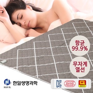 한일생명과학  무자계 그레이 사각 패턴 전기요 [더블, 135x180cm] 상품이미지