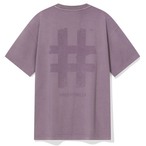 스탬프 해시태그 가먼트 다잉 티셔츠 라이트퍼플_BA262TS004LP