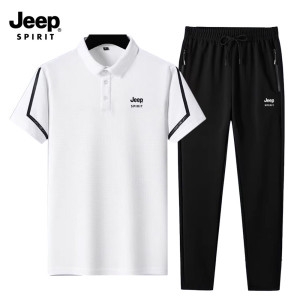  JEEP SPIRIT 여름 캐주얼 반팔 카라 티셔츠 바지 세트 트레이닝 셋업 JPT8919