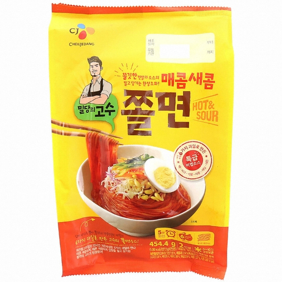 CJ제일제당 밀당의고수 매콤새콤 쫄면 2인분 454.4g (2개)