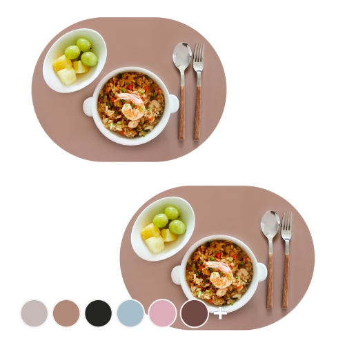 에이드엘 일립스 실리콘 테이블매트 2p 브릭레드 327 242mm