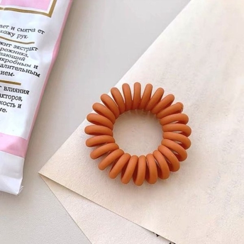 파스텔 무광 전화선 스프링 헤어끈 오렌지 WFIQ8HU