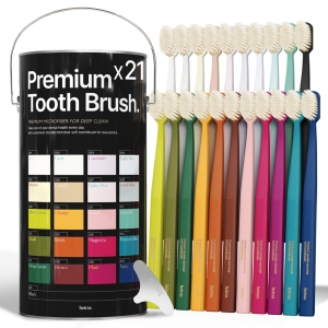 헤트라스 프리미엄 스케일링 이중 미세탄력모 칫솔 (21개)