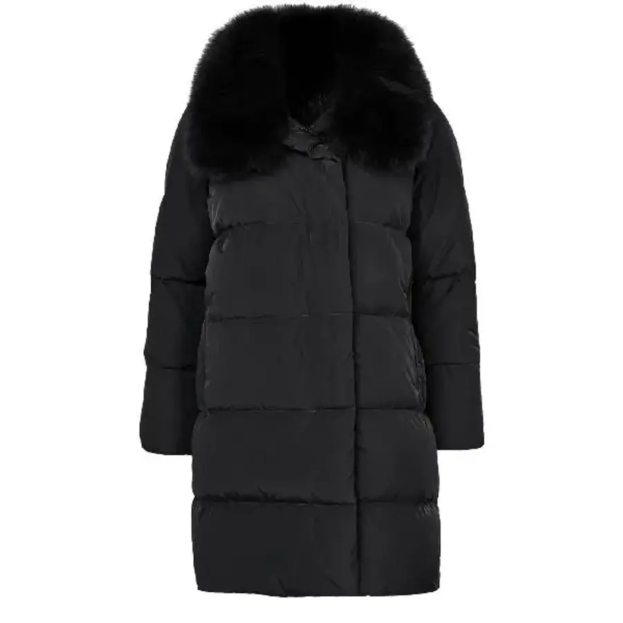 이브살로몬 여성 Down jacket with fox fur collar and mittens c99 YVE9W85VBCK8AAAA0..