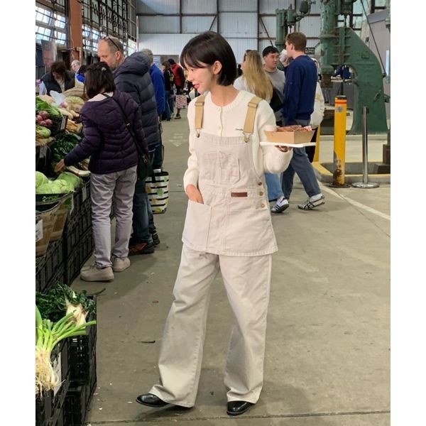 썸웨어버터 SOMEWHEREBUTTER Vintage Combi Cotton Overall Oat Beige S5FOP02CRF 39.._이미지