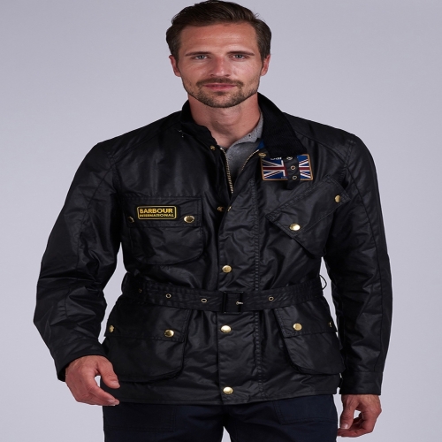 바버 남성 인터내셔널 유니온잭 왁스자켓 INTERNATONAL UNION WAX JACKET URJA4F003 BK