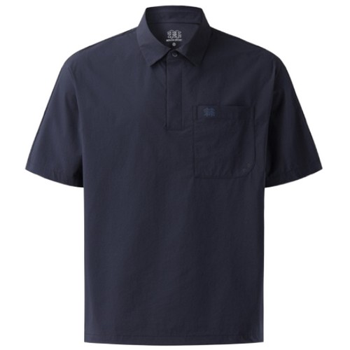 코오롱스포츠 우븐 반팔 폴로 티셔츠 TLTCM25507NAY_이미지