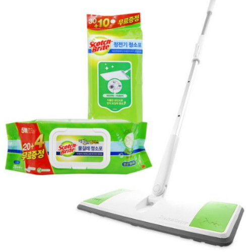 올터치 막대걸레 대형 + 정전기 청소포 대형 30매 + 더블액션 플러스 물걸레 청소포 대형 20매