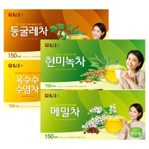침출차 티백 150T 4종 둥굴레차150T+옥수수수염차150T+메밀차150T+현미녹차150T 총600T