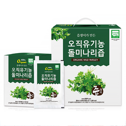 굿모닝비엔에프 즙쟁이 오직 유기농 돌미나리즙 80ml 60포