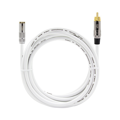 탑라인에이치디 HDTOP 3.5mm 스테레오 to RCA <b>메탈</b>화이트 케이블