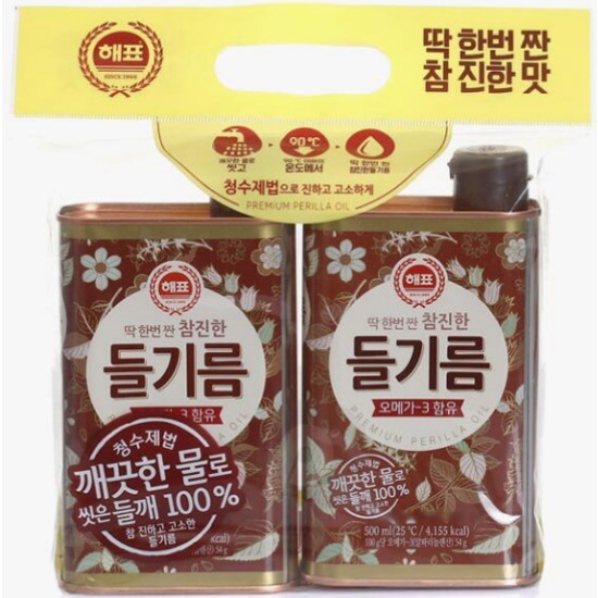 해표 참진한 들기름 500ml (12개)_이미지
