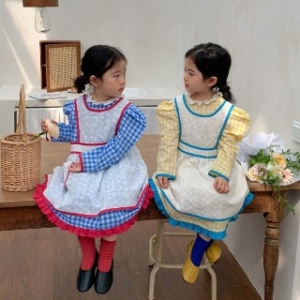 예약 올리아 체크 레이스 이중 원피스 R10770