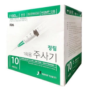 정림 일회용 멸균 주사기 10cc 19G 38mm 100개입이미지입니다. 누르면 해당 게시물로 새창이동합니다.