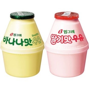 빙그레 단지우유 바나나맛 6개 +딸기맛 6개 총 240ml x 12개 바나나맛 6개 +딸기맛 6개 총12개