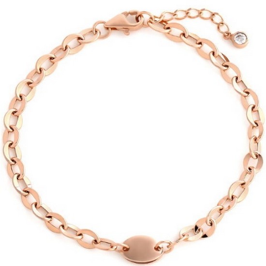 비앤비골드 18K 심플 타원 둥근 체인 팔찌 GTB35162_이미지