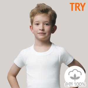 TRY 남 아동 순면 반팔런닝 4매_이미지