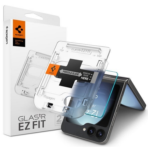 슈피겐 갤럭시Z 플립6 글라스tR 이지핏 강화유리 보호필름 (액정 2매)_이미지