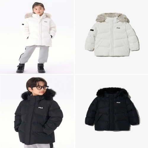 휠라 휠라 키즈 후드 퍼 탈부착 미들 다운 자켓 (FK2DJG4302X)