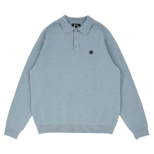 에이븐 시그니처 플라워 자카드 울 니트 폴로셔츠 A1WMKPS01SB