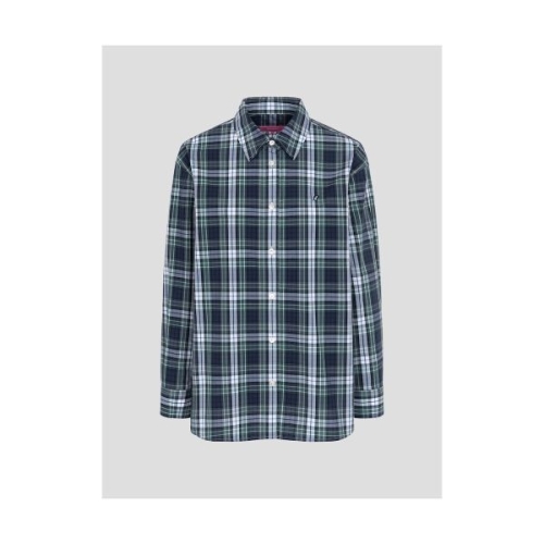 LADIES B. my 체크 오버핏 셔츠 네이비 BF5X64N22R 380669