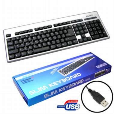 에이데이타코리아 DDZONE 슬림키보드USB 실버&블랙 DK-102U_이미지