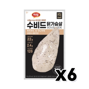 하림 수비드 닭가슴살 바질올리브 100g (6개)_이미지