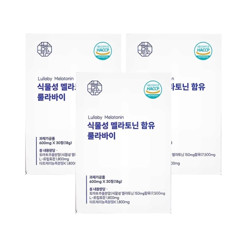 함량의꿈 식물성 멜라토닌 함유 룰라바이 600mg 30정 (3개)