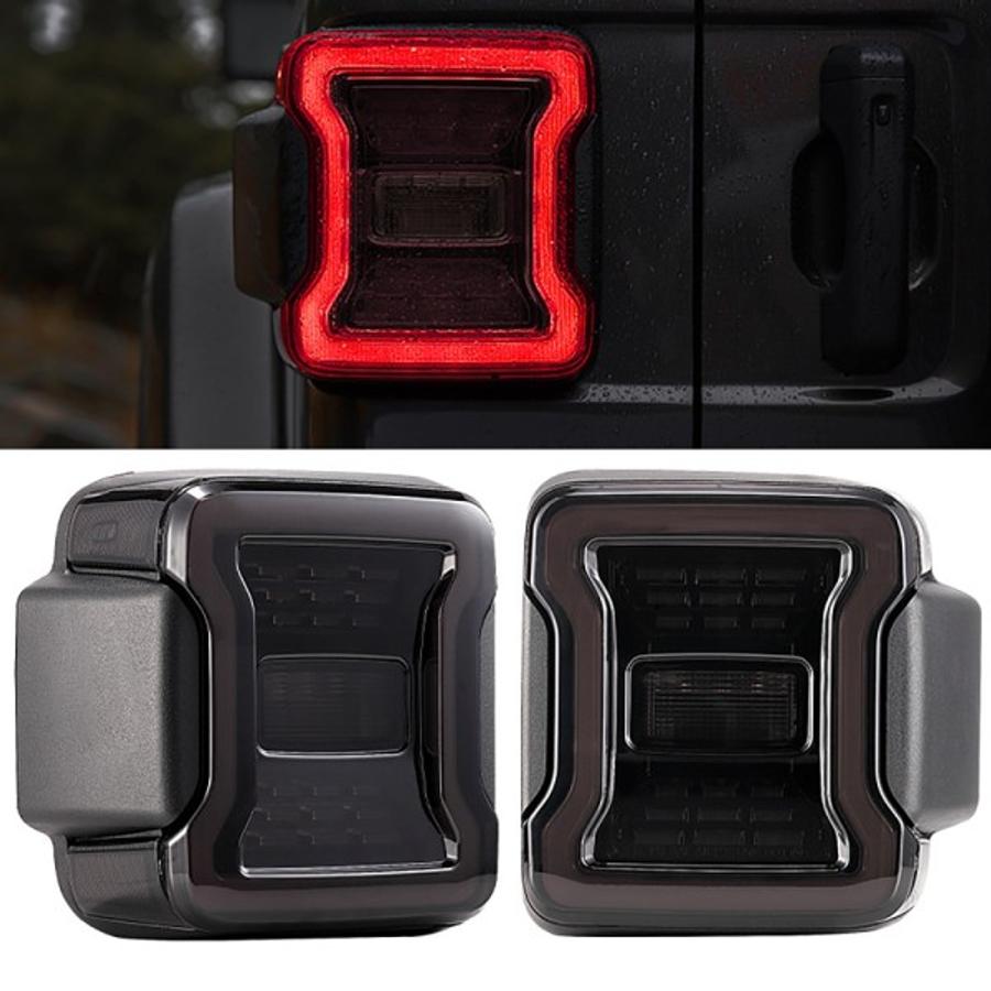 JEEP 랭글러 JK 2007-2017JL 2018+ LED 테일 라이트 후면 역방향 브레이크 램프 지시등 주간 주행 EU 버전