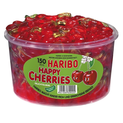 �ϸ��� �ϸ��� ���� ü���� ���� 1.2kg Haribo Happy Cherries, jar, 150 pieces, 1200g
