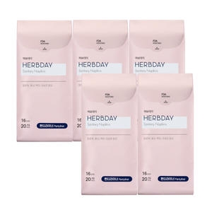 허브데이 시그니처 쿨링생리대 팬티라이너 20개 (5팩(100개))_이미지