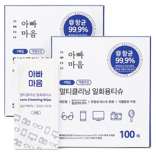 송월타월  아빠마음 멀티클리닝 일회용 티슈 (200매)