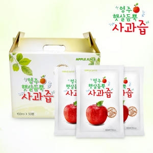 해인S&B 영주 햇살듬뿍 사과즙 100ml 50포 (1개)