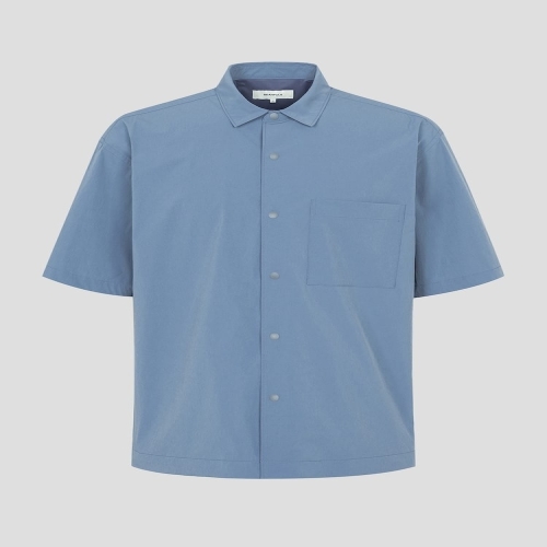 남성 화섬 솔리드 반소매 셔츠 로열 블루_BC5565C86N