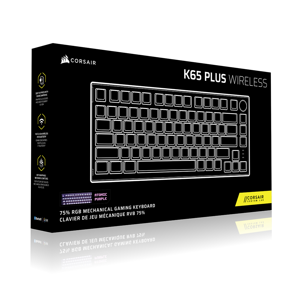 CORSAIR K65 RGB PLUS 유무선 기계식 아토믹 퍼플_이미지