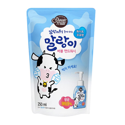 애경 샤워메이트 말랑이 버블 핸드워시 화이트우유향 리필 250ml