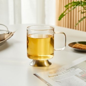 엠에이치앤코 모던하우스 스텐 받침 내열 유리 손잡이잔 360ml