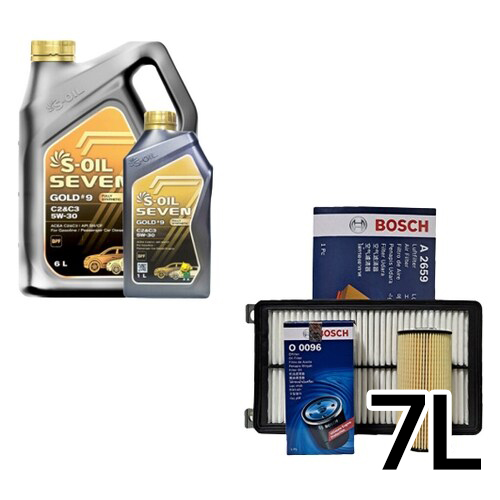 에쓰오일 세븐 골드 #9 C2&C3 5W30 7L + 보쉬필터 현대 싼타페TM 디젤