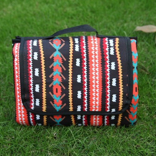 소니오 에스닉 접이식 야외 방습 피크닉 매트 (150x150) (블랙)_이미지