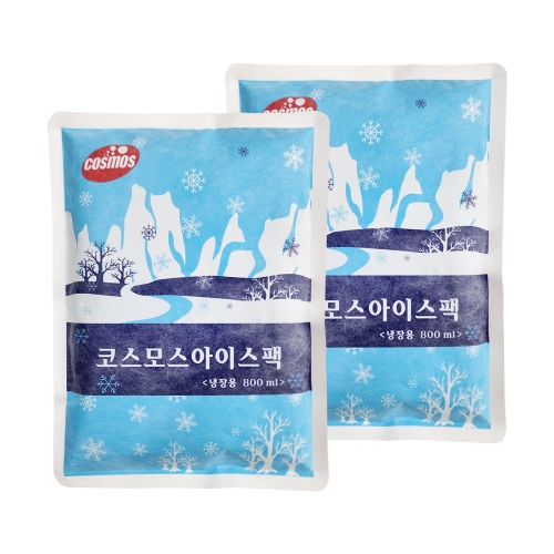 코스모스 젤 아이스팩 완제품 젤라틴 800ml 2개 냉찜질 얼음 쿨팩 택배 포장 식품용