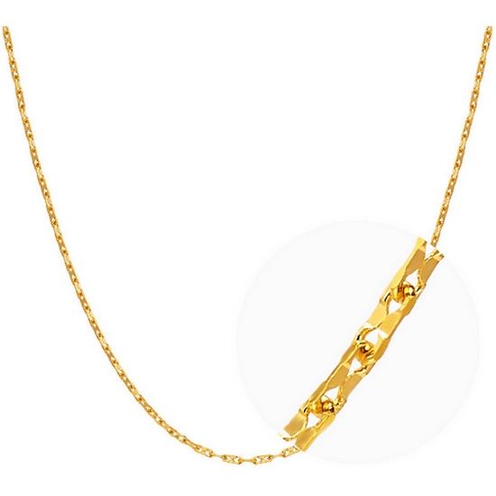 한국금다이아몬드 사각 클립 체인 목걸이 3.75g_이미지