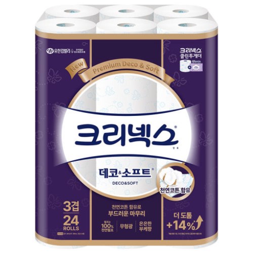 크리넥스 데코 앤 소프트 28m (24롤) (10팩)_이미지