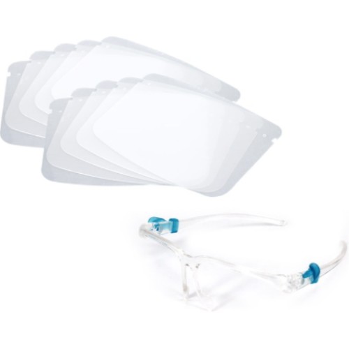  안면보호 마스크 안경 2개 + 필름 10개