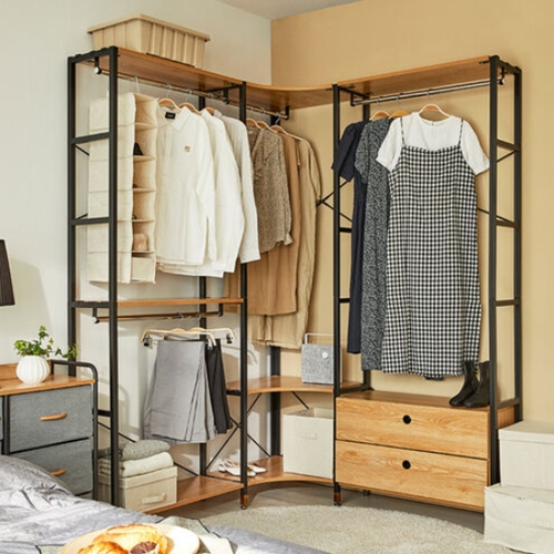 상도가구 모던하임 코너형 시스템행거 드레스룸 세트 2200_이미지