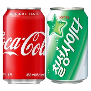 코카콜라음료 코카콜라 355ml 12개 + 칠성사이다 355ml 12개 (1개)_이미지