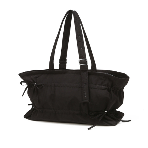 LF 질스튜어트 뉴욕 액세서리 보우백 블랙 나일론 발레무드 리본 포인트 숄더백 L JABA5E253BK