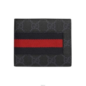 구찌 GG 수프림 캔버스 반 지갑 408827 KHN4N 블랙